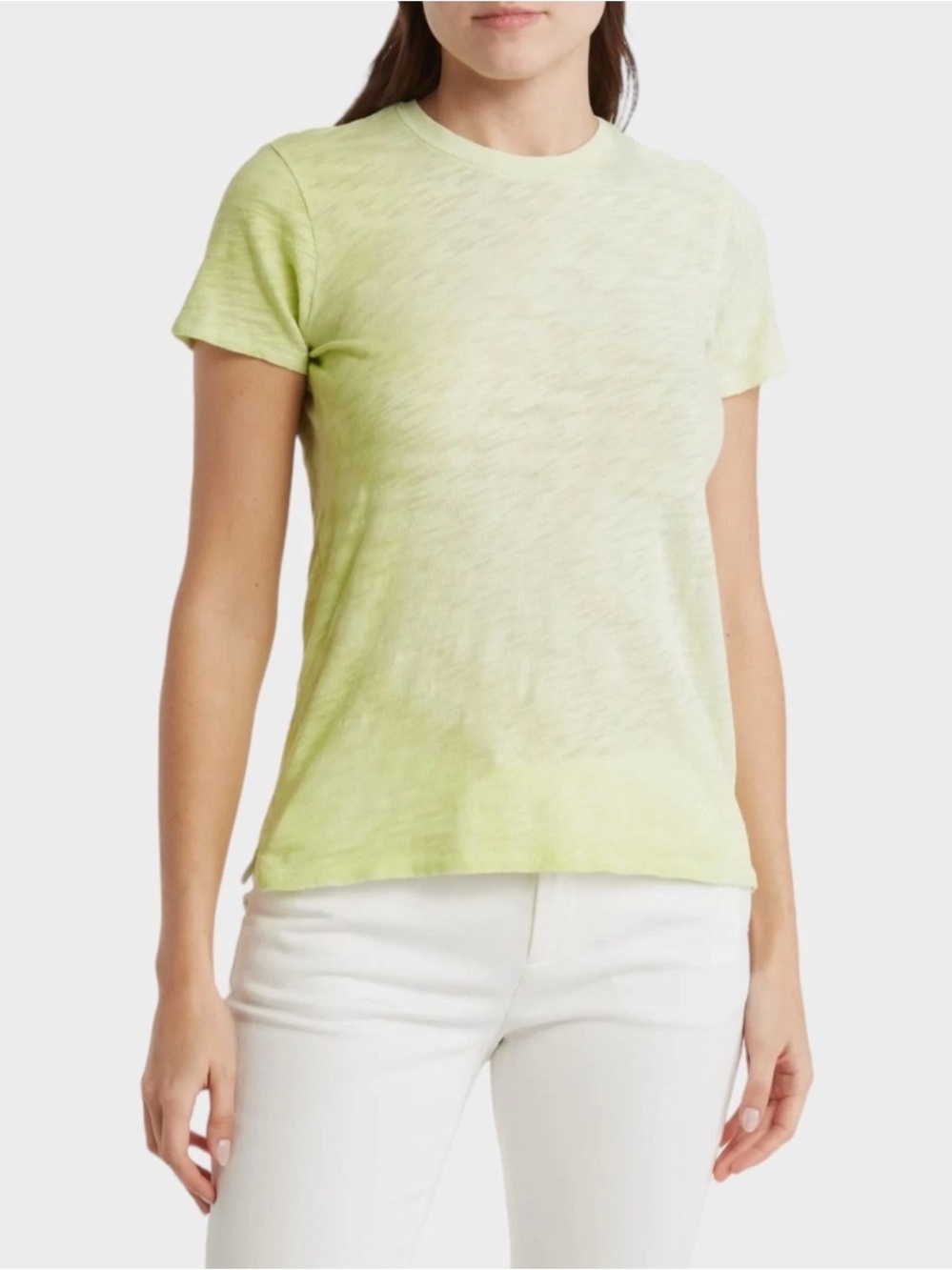 ATM Anthony Thomas Melillo Women's Short Sleeve Crewneck Ombré Tee Light Lime XS